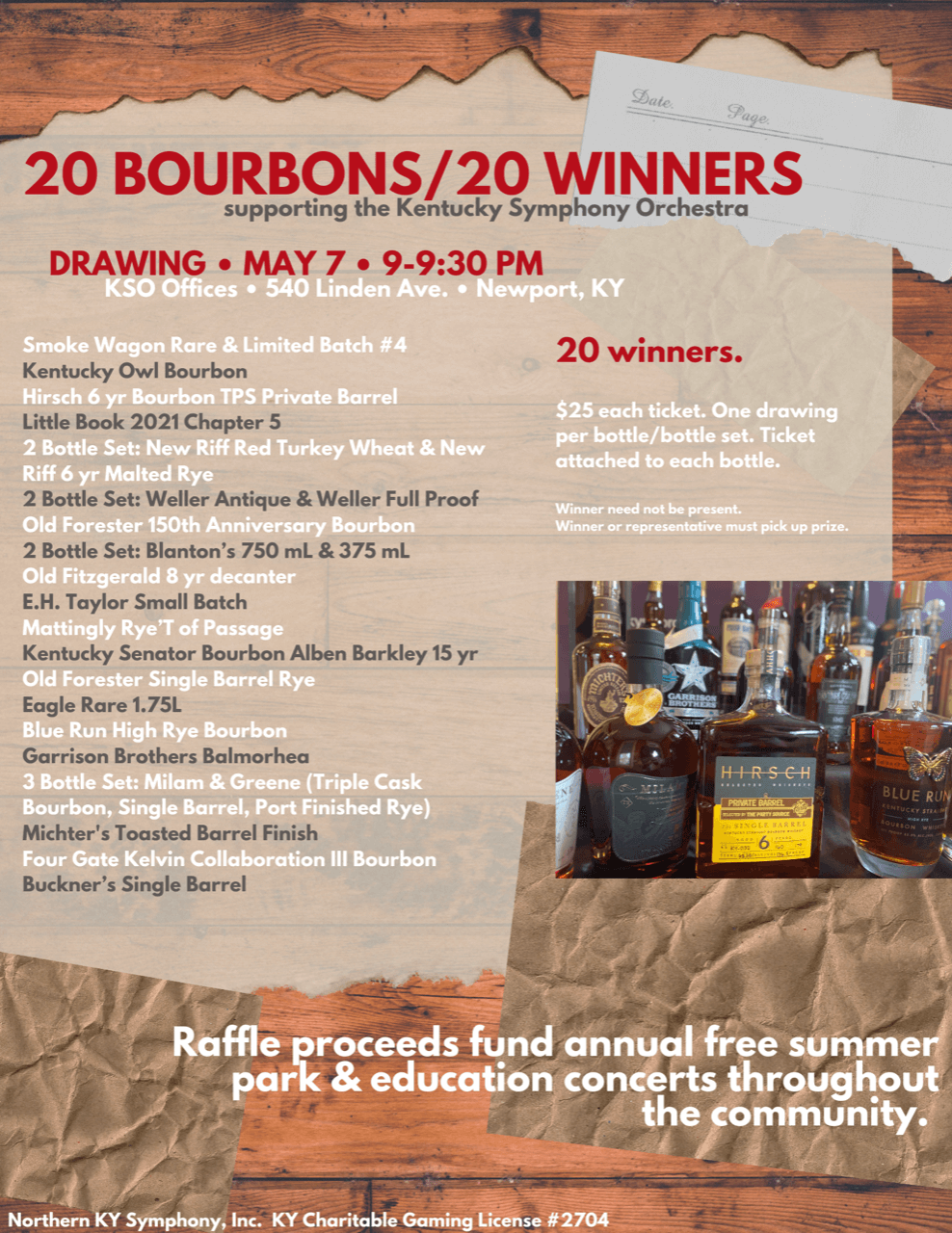 2022 Rare Bourbon Raffle Kentucky Symphony Orchestra